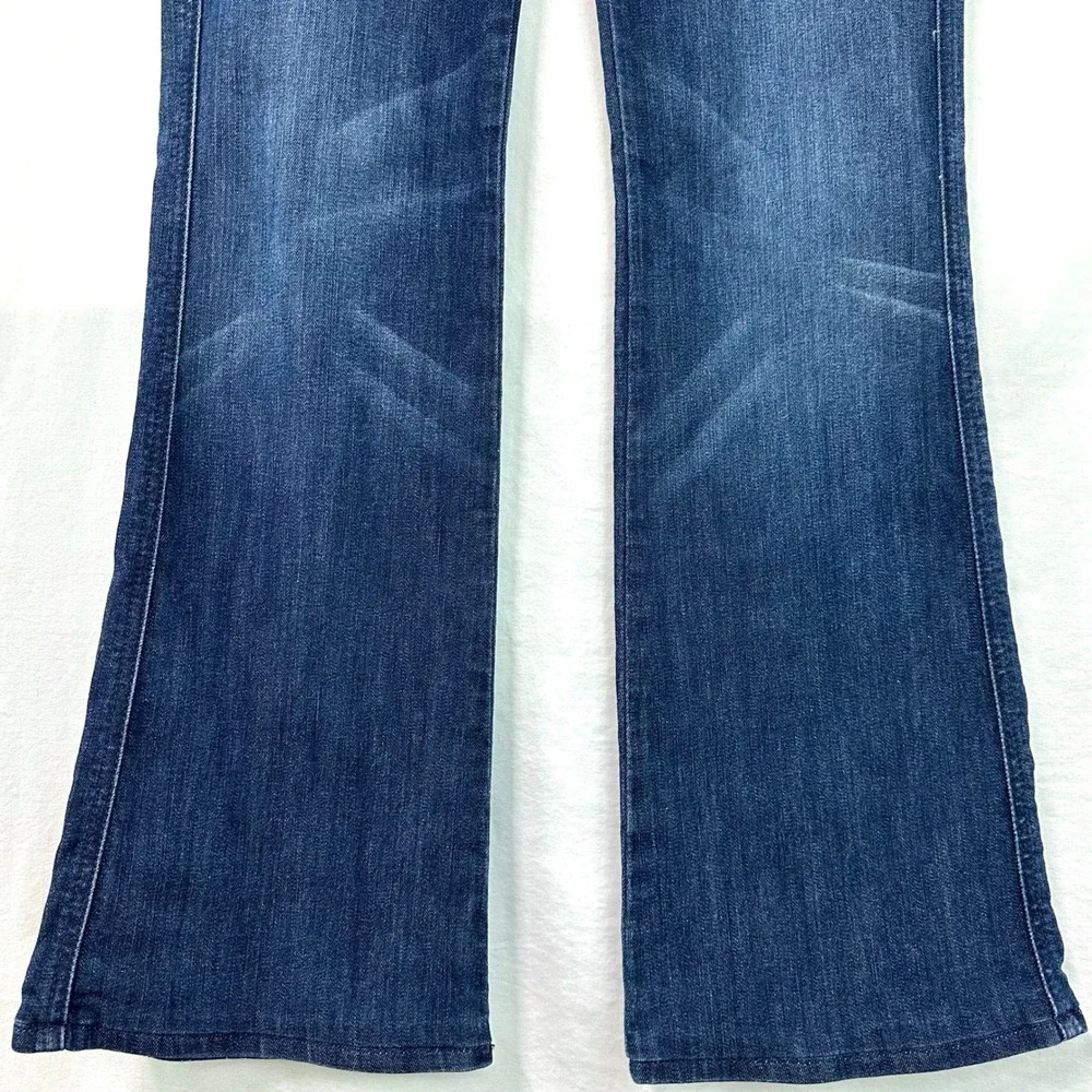 7 FOR ALL MANKIND Denim Low Rise Flare Bootcut A Pocket Jeans Dark Wash Women 29 - Picture 3 of 8